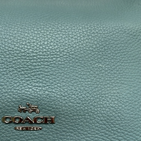 COACH pebbled leather bag in color marine with silver color hardware - Picture 6 of 7